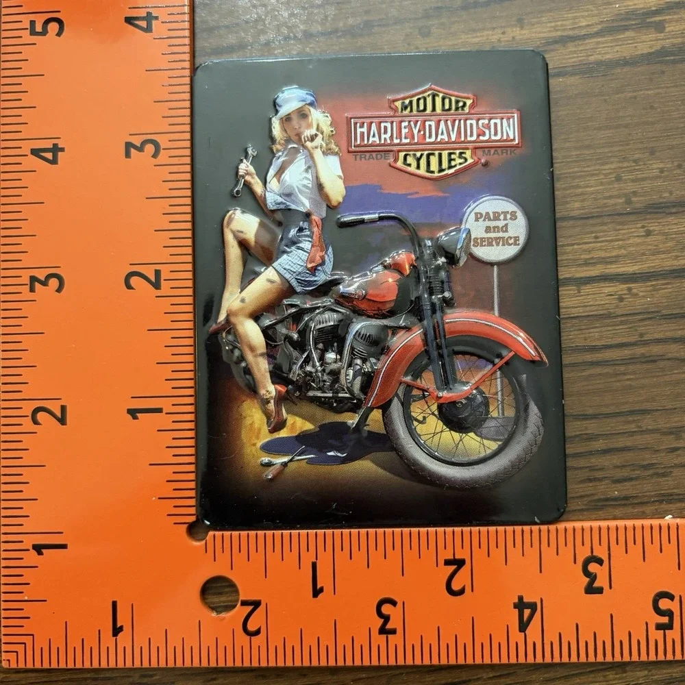 Harley Davidson Motorcycles Pin Up Girl Parts Service Magnet Garage Decor